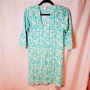 ESCAPADA Blue and White Paisley Print Dress